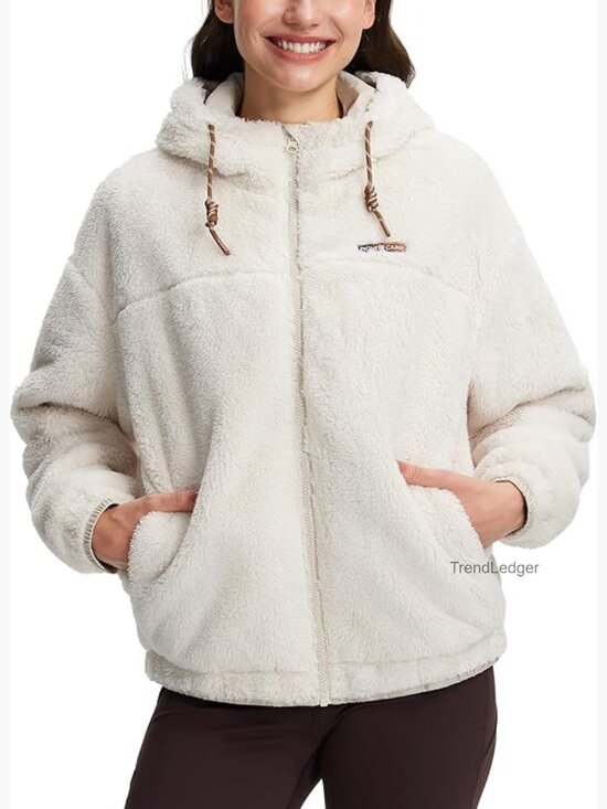 Jackets & Blazers - Fuzzy Fleece Jacket Full Zip Up Sherpa Hoodie Lightweight Winter Coat